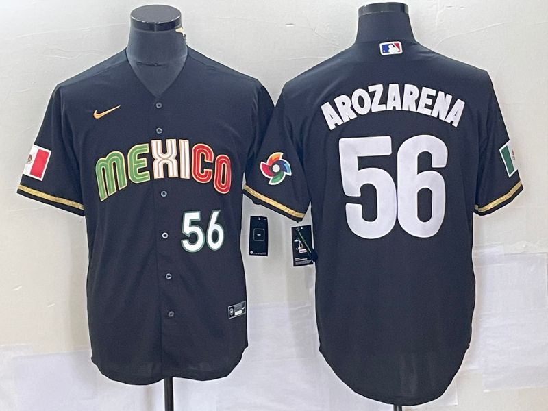 Men 2023 World Cub Mexico #56 Arozarena Black Nike MLB Jersey7->more jerseys->MLB Jersey
